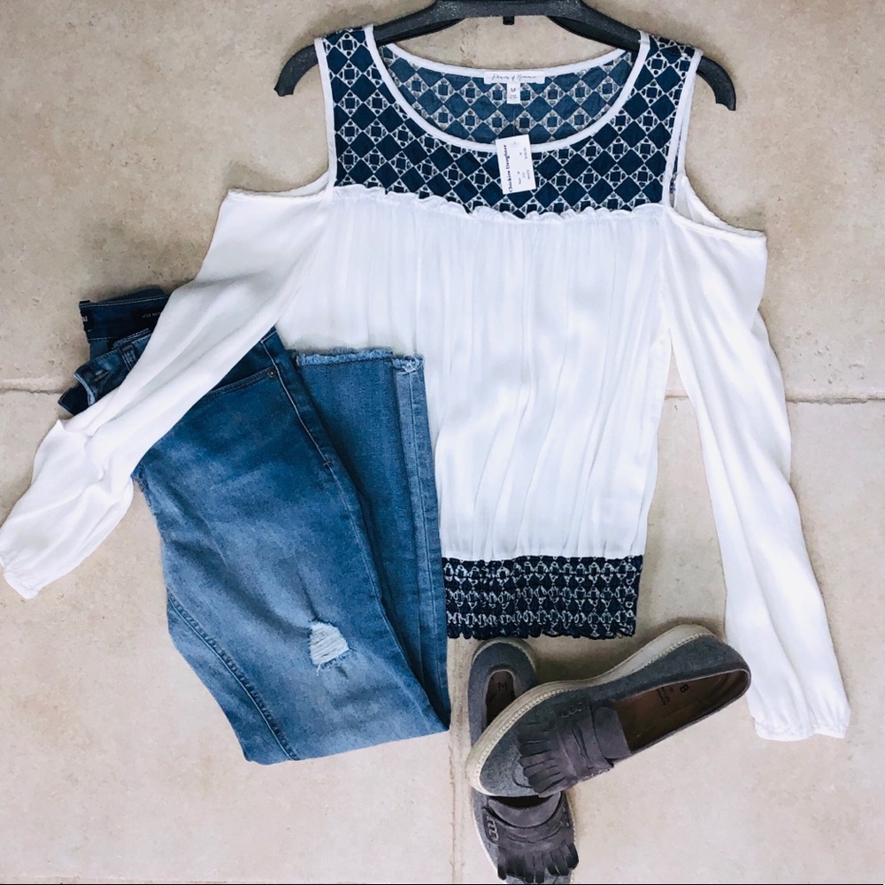 Flowers of Romance Boutique Cold Shoulder Top